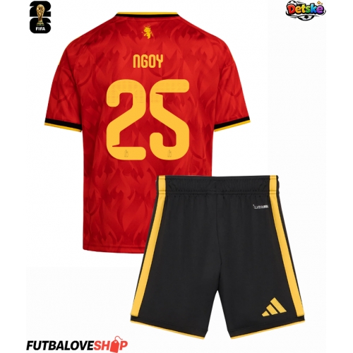 Dres Belgicko Nathan Ngoy #25 Domáci pre deti MS 2026 Krátky Rukáv (+ trenírky)